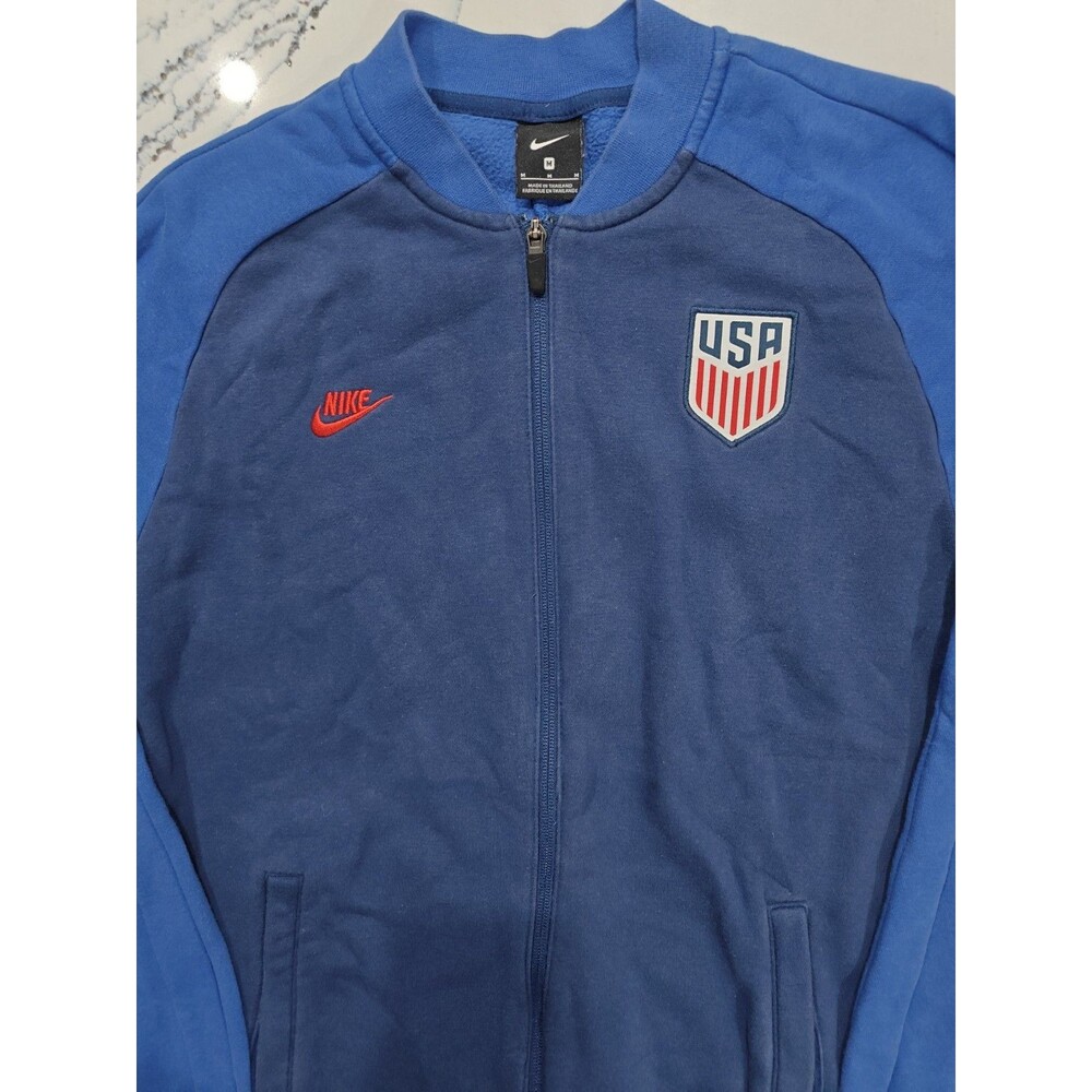 Nike USA Soccer Navy Track Jacket Men Size Medium Full Zip USMNT Futbol